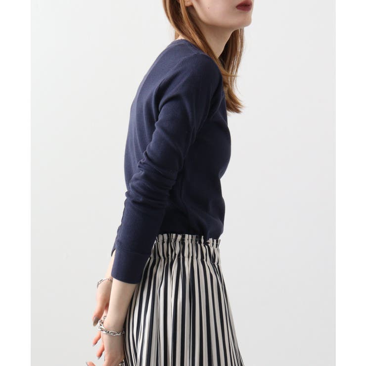 ワッフルVネック長袖Tシャツ ロングスリーブカットソー ロンt | atONE | 詳細画像67 