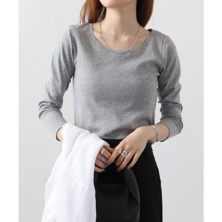 【新品未使用】コットンフライスクルーネックトップス ASTRAET＞フライス クルーネックTシャツ（Tシャツ/カットソー