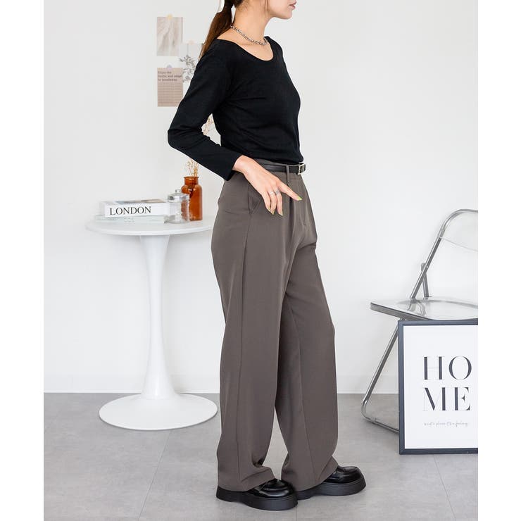 Uネック8分袖コットンフライスTシャツ 半端袖 カットソー | atONE | 詳細画像61 