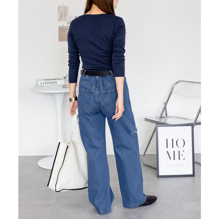 Uネック8分袖コットンフライスTシャツ 半端袖 カットソー | atONE | 詳細画像69 