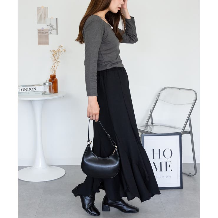 Uネック8分袖コットンフライスTシャツ 半端袖 カットソー | atONE | 詳細画像89 