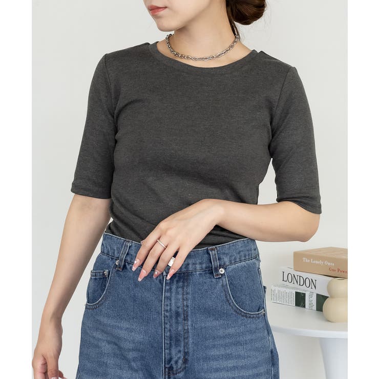 コットンフライス5分袖Tシャツ | atONE | 詳細画像10 