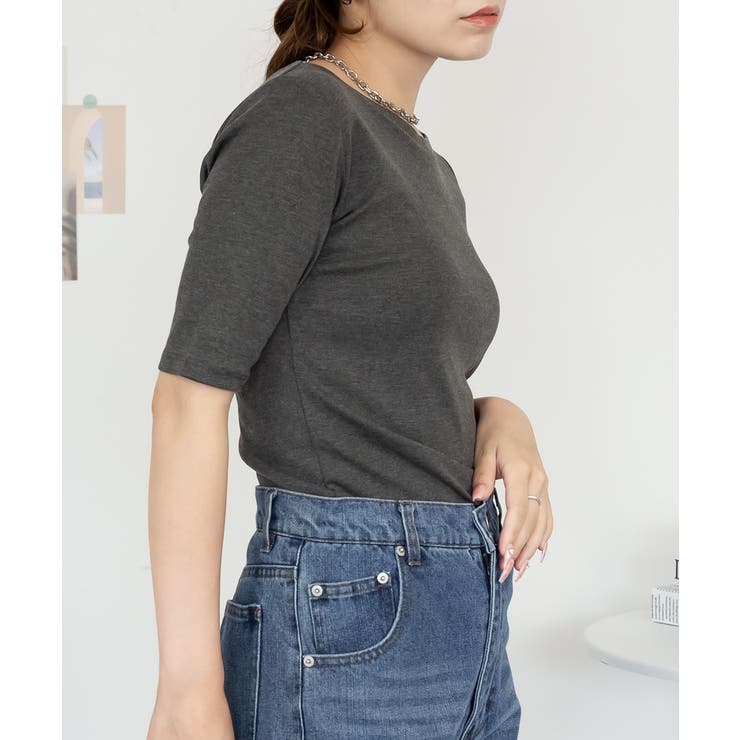 コットンフライス5分袖Tシャツ | atONE | 詳細画像11 