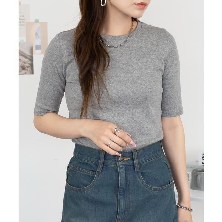 コットンフライス5分袖Tシャツ | atONE | 詳細画像16 