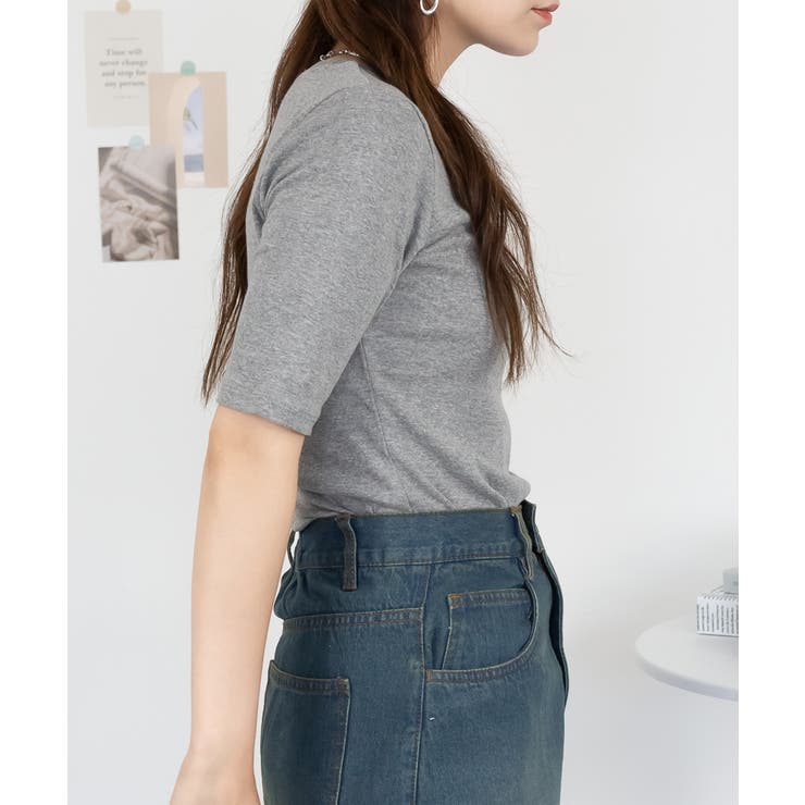 コットンフライス5分袖Tシャツ | atONE | 詳細画像18 