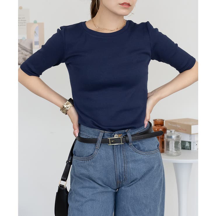 コットンフライス5分袖Tシャツ | atONE | 詳細画像24 