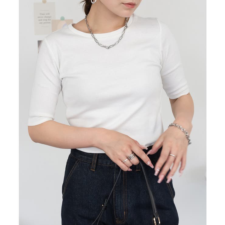 コットンフライス5分袖Tシャツ | atONE | 詳細画像30 