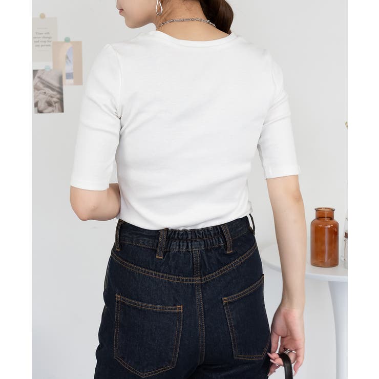 コットンフライス5分袖Tシャツ | atONE | 詳細画像33 