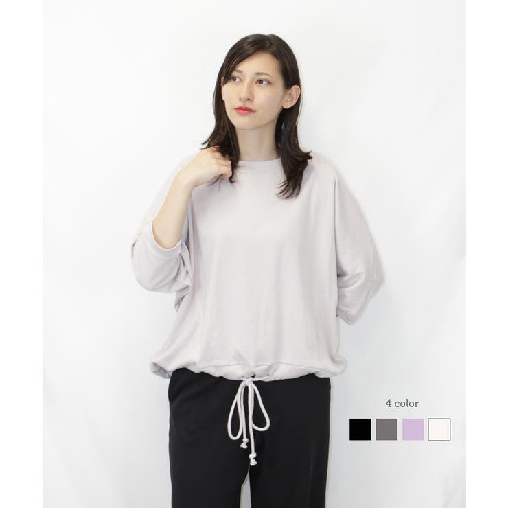 コットンフライスヘムローブ入りカットソー | atONE | 詳細画像5 