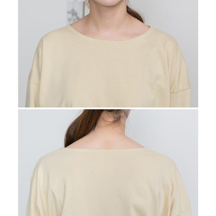 袖口裏タンガリーロングTシャツ ロングスリーブ カットソー | atONE | 詳細画像36 