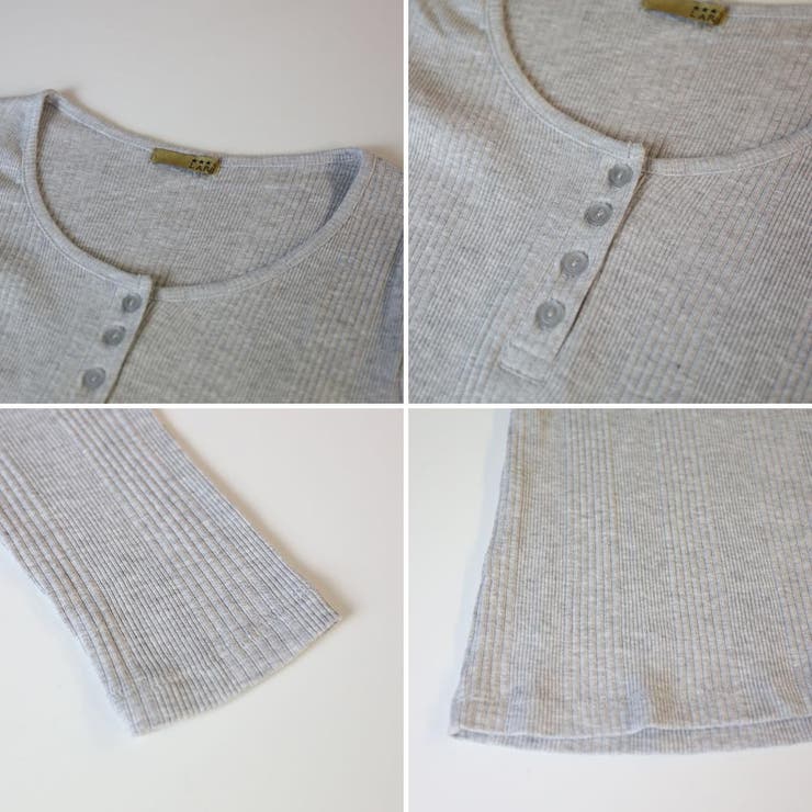 ランダムリブヘンリーネックロングTシャツ | atONE | 詳細画像8 