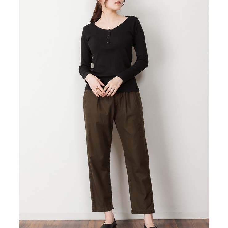 ランダムリブヘンリーネックロングTシャツ | atONE | 詳細画像12 