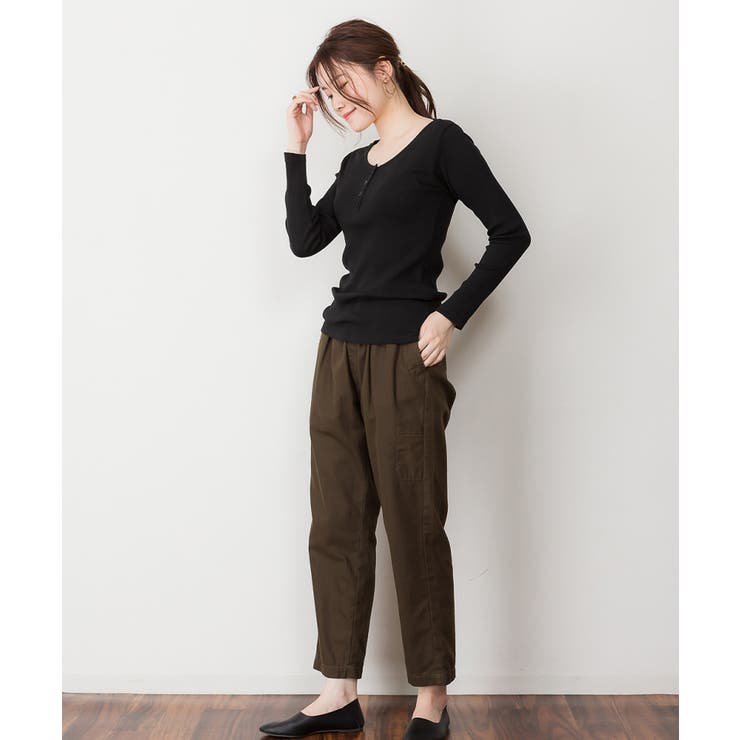 ランダムリブヘンリーネックロングTシャツ | atONE | 詳細画像13 