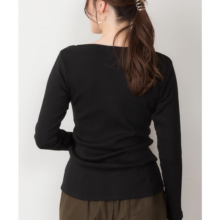 ランダムリブヘンリーネックロングTシャツ | atONE | 詳細画像18 