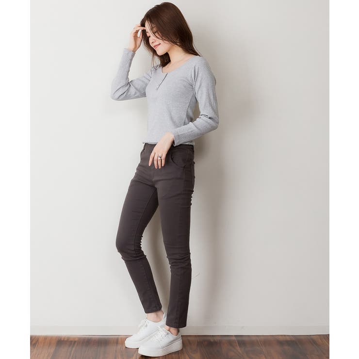 ランダムリブヘンリーネックロングTシャツ | atONE | 詳細画像21 