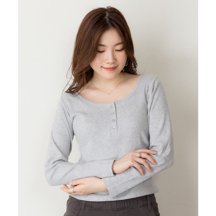 ランダムリブヘンリーネックロングTシャツ | atONE | 詳細画像22 