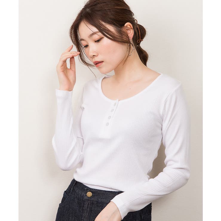 ランダムリブヘンリーネックロングTシャツ | atONE | 詳細画像29 