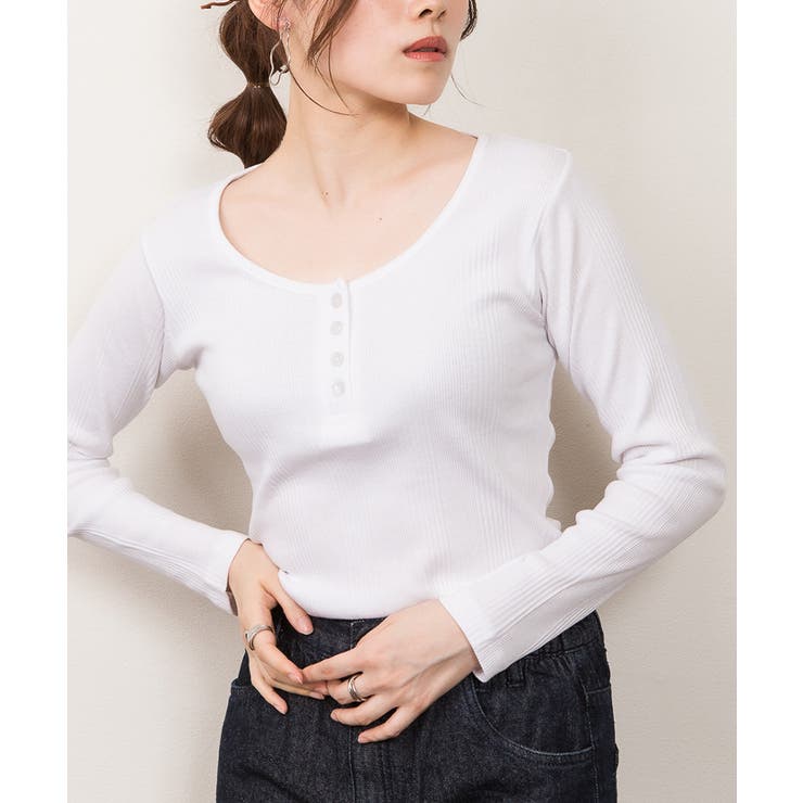 ランダムリブヘンリーネックロングTシャツ | atONE | 詳細画像30 