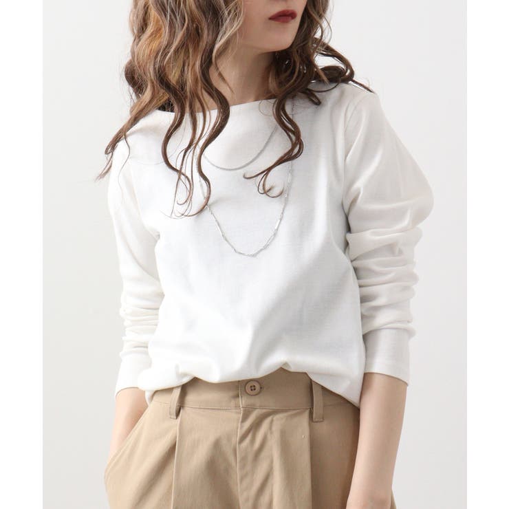 ホワイト | 無地ロング Tシャツ ロンT | atONE