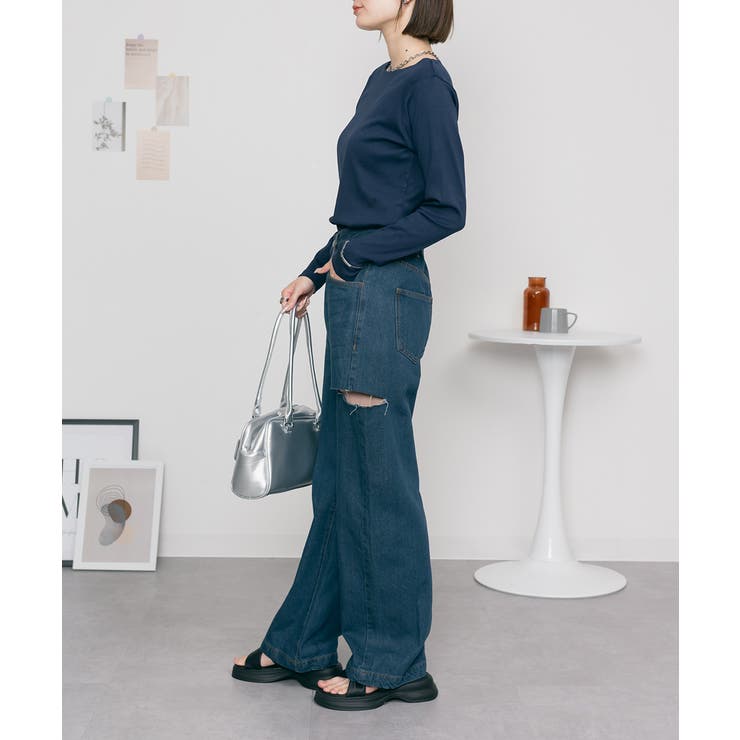 無地ロング Tシャツ ロンT | atONE | 詳細画像20 