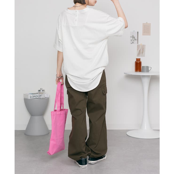 ロールアップハーフスリーブカットソー ゆったりとしたシルエットがかわいい | atONE | 詳細画像7 