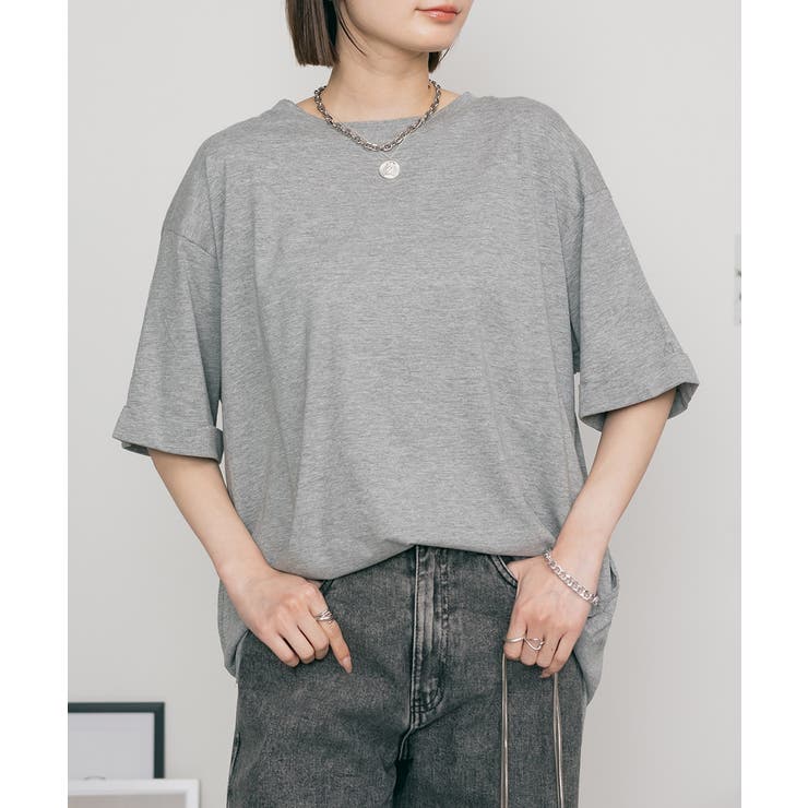 ロールアップハーフスリーブカットソー ゆったりとしたシルエットがかわいい | atONE | 詳細画像8 