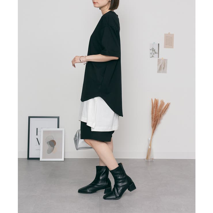 ロールアップハーフスリーブカットソー ゆったりとしたシルエットがかわいい | atONE | 詳細画像20 