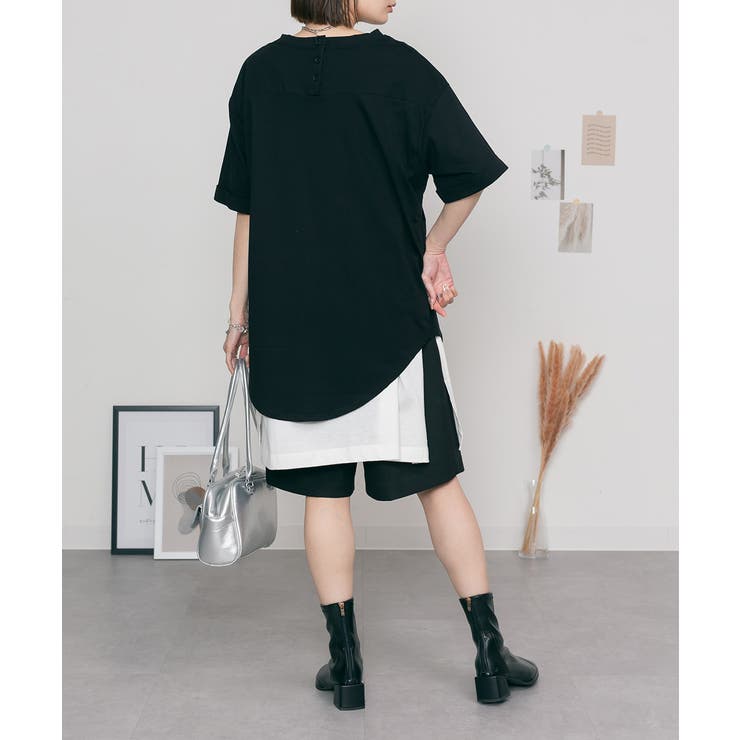 ロールアップハーフスリーブカットソー ゆったりとしたシルエットがかわいい | atONE | 詳細画像21 