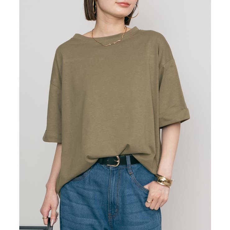 ロールアップハーフスリーブカットソー ゆったりとしたシルエットがかわいい | atONE | 詳細画像22 