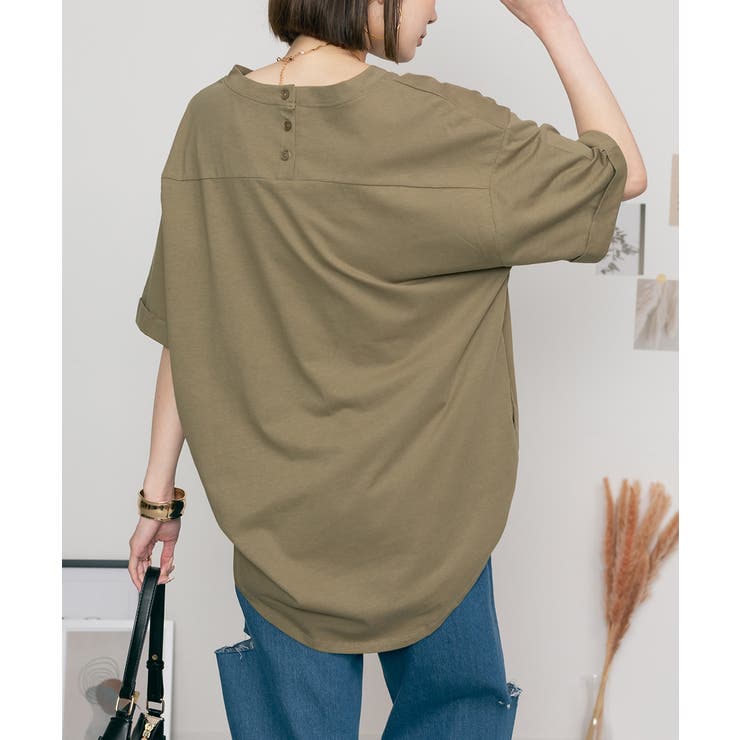 ロールアップハーフスリーブカットソー ゆったりとしたシルエットがかわいい | atONE | 詳細画像25 