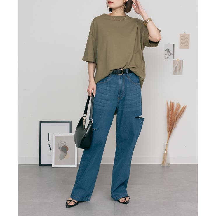ロールアップハーフスリーブカットソー ゆったりとしたシルエットがかわいい | atONE | 詳細画像26 