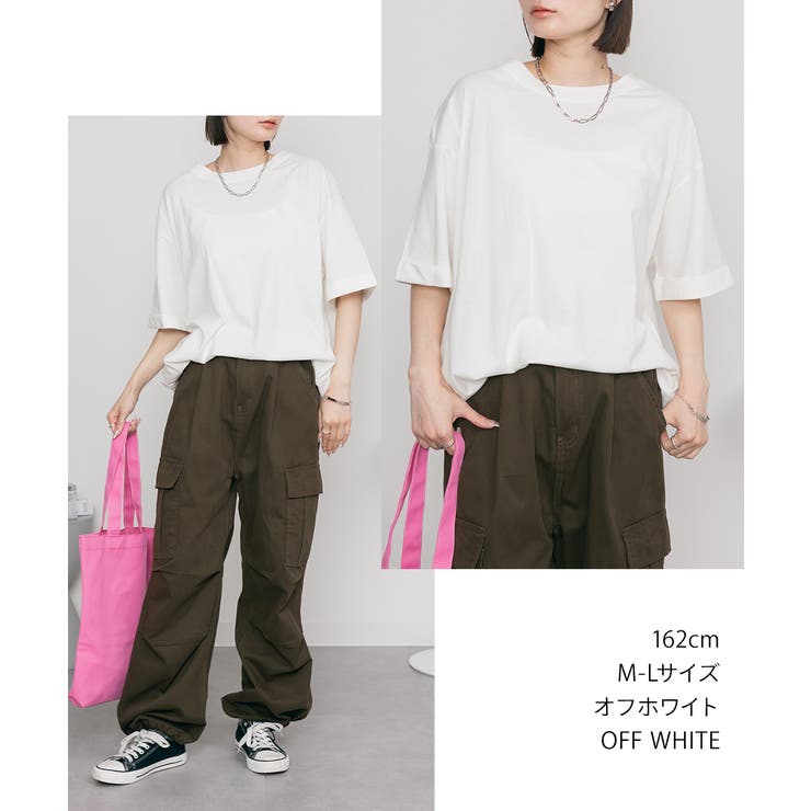 ロールアップハーフスリーブカットソー ゆったりとしたシルエットがかわいい | atONE | 詳細画像29 