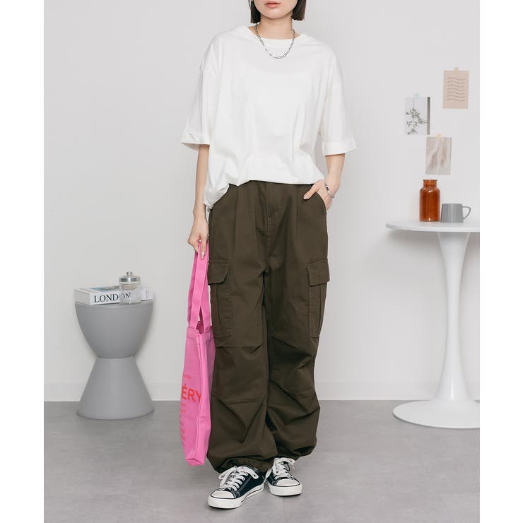 ロールアップハーフスリーブカットソー ゆったりとしたシルエットがかわいい | atONE | 詳細画像5 
