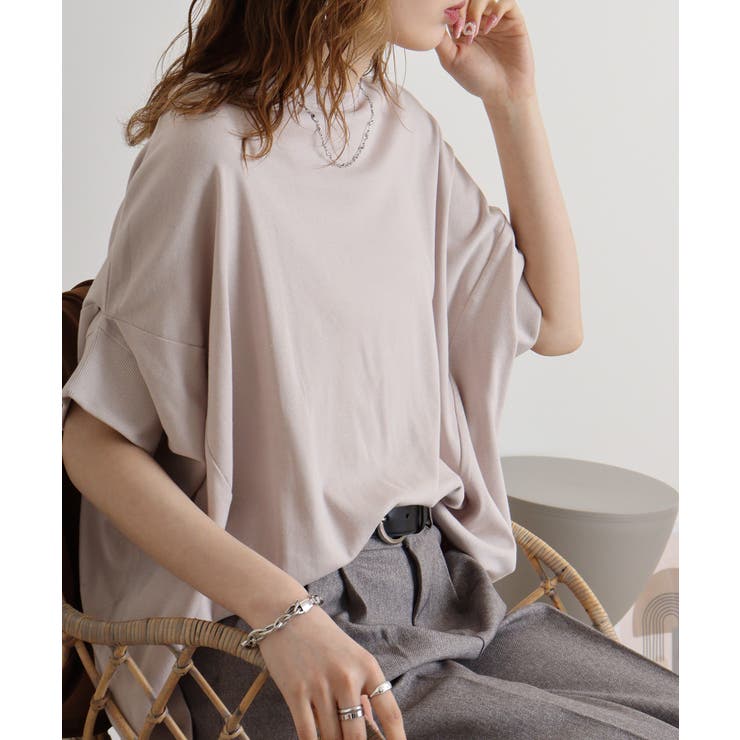 ピンクベージュ | 変形ドルマンカットソー レディースファッション通販 変形ドルマンワイドカットソー | atONE