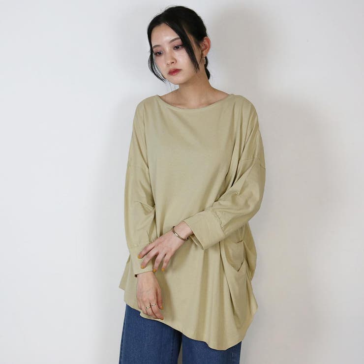 アシメトリー裾タックＴシャツ ゆるっとオシャレなアシメトリー M | atONE | 詳細画像13 