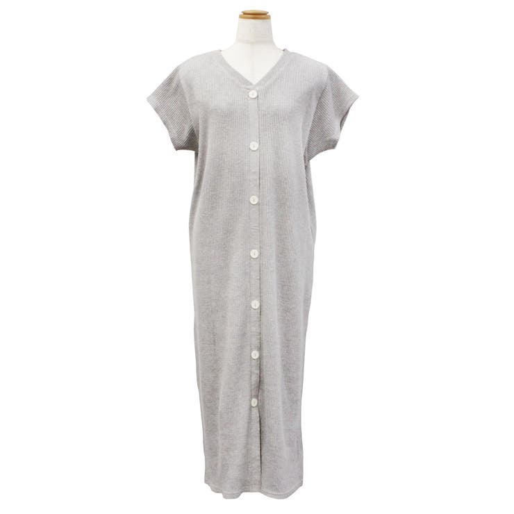 ワッフルバックボタンワンピース 3WAYのワッフル生地ロングカーディガン バック… | atONE | 詳細画像8 