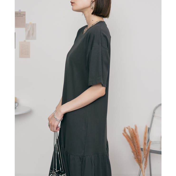 着るだけでお洒落 裾ティアードワンピース  | atONE | 詳細画像10 