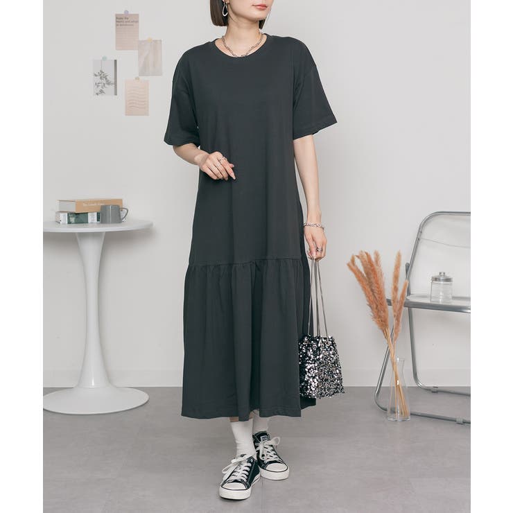 着るだけでお洒落 裾ティアードワンピース  | atONE | 詳細画像12 