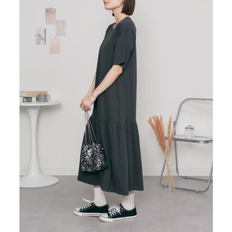 着るだけでお洒落 裾ティアードワンピース  | atONE | 詳細画像13 