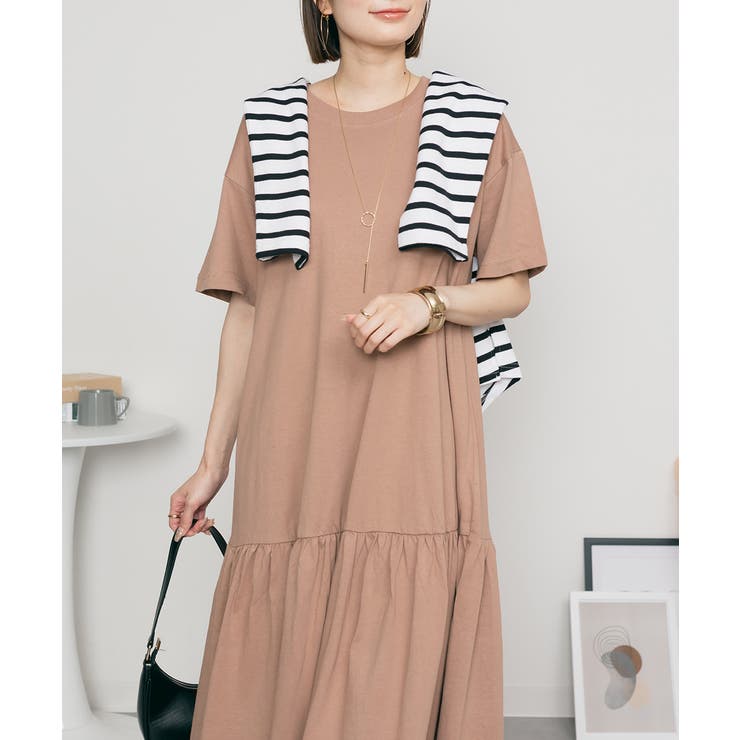 着るだけでお洒落 裾ティアードワンピース  | atONE | 詳細画像15 