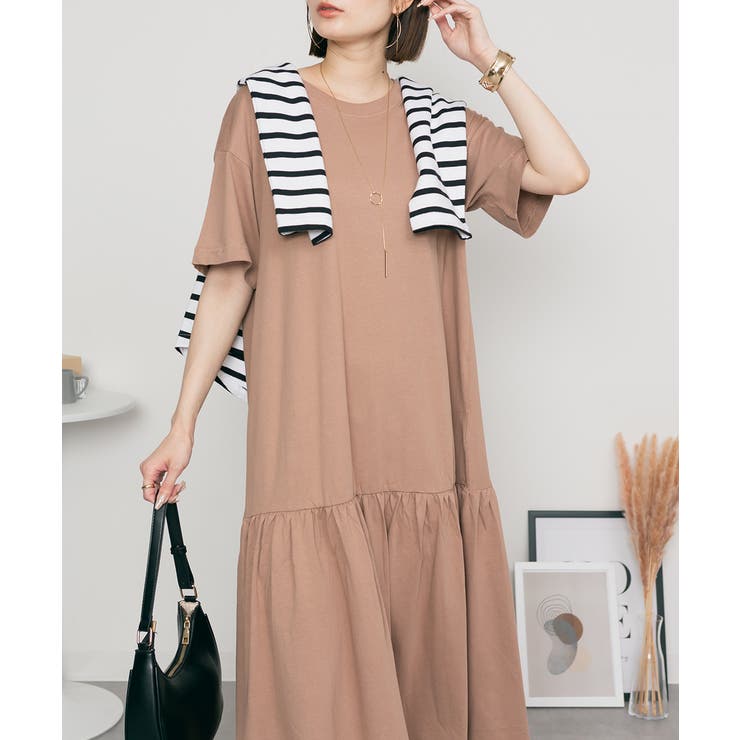 着るだけでお洒落 裾ティアードワンピース  | atONE | 詳細画像16 