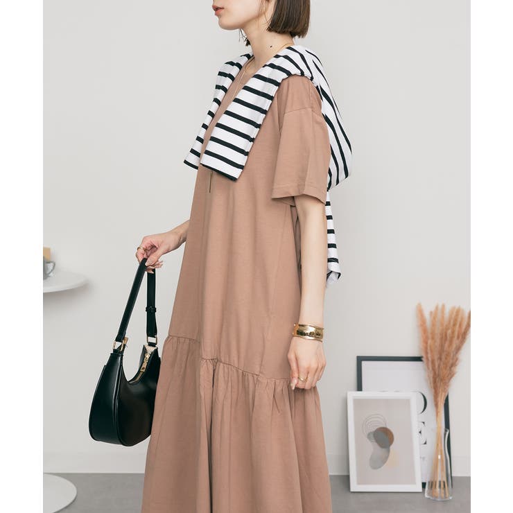 着るだけでお洒落 裾ティアードワンピース  | atONE | 詳細画像17 