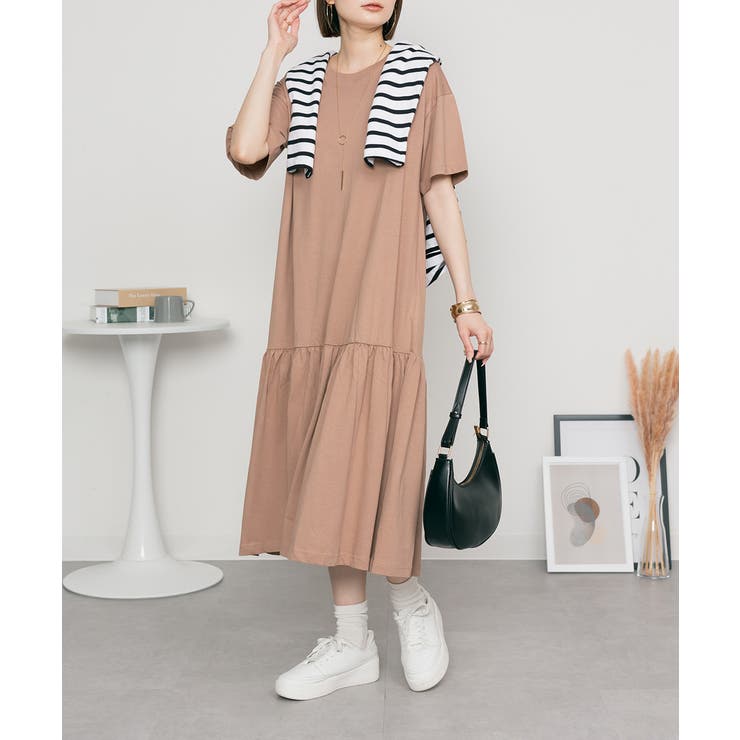 着るだけでお洒落 裾ティアードワンピース  | atONE | 詳細画像19 