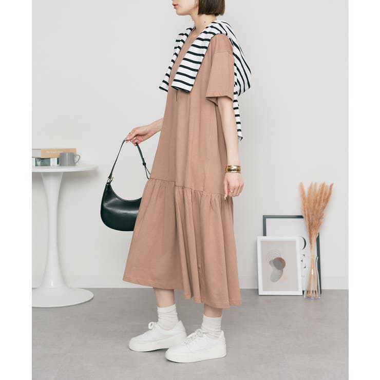 着るだけでお洒落 裾ティアードワンピース  | atONE | 詳細画像20 