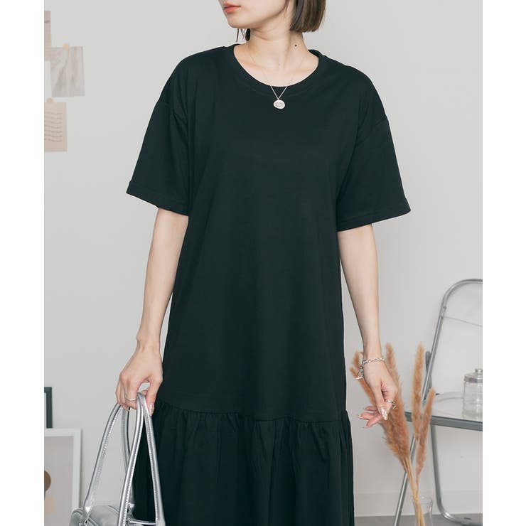 着るだけでお洒落 裾ティアードワンピース  | atONE | 詳細画像2 