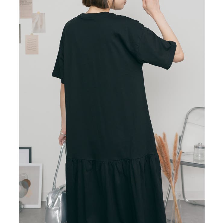 着るだけでお洒落 裾ティアードワンピース  | atONE | 詳細画像4 