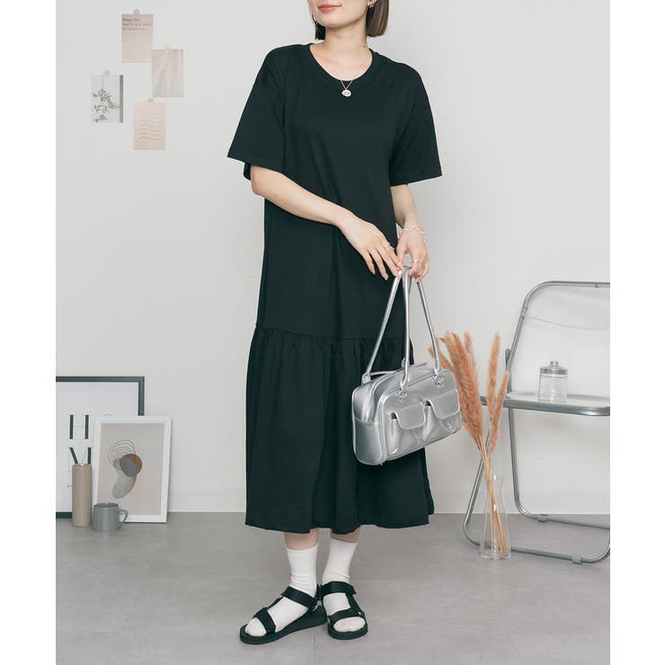 着るだけでお洒落 裾ティアードワンピース [品番：ATOW0000218