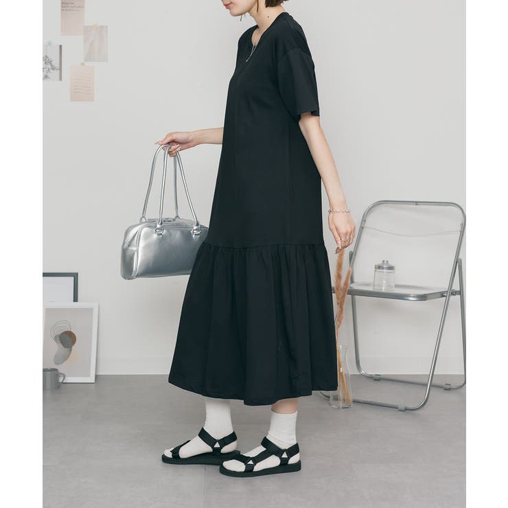 着るだけでお洒落 裾ティアードワンピース  | atONE | 詳細画像6 