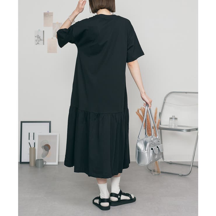 着るだけでお洒落 裾ティアードワンピース  | atONE | 詳細画像7 