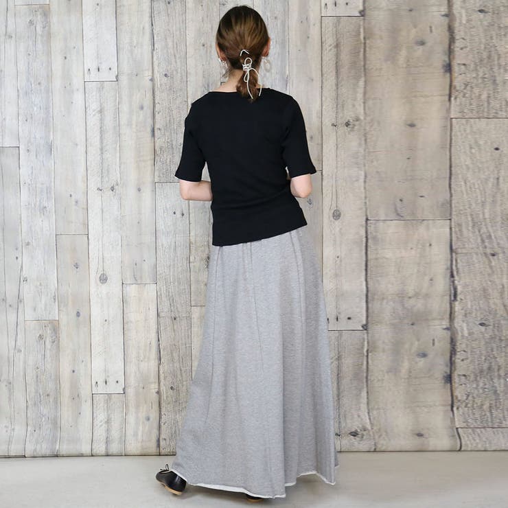 切りっぱなし スエット フレアスカート[品番：ATOW0000271]｜atONE  